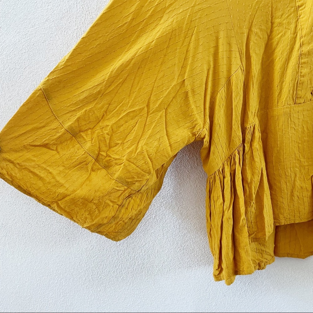 Express Button Down Peasant Style Blouse - image 7